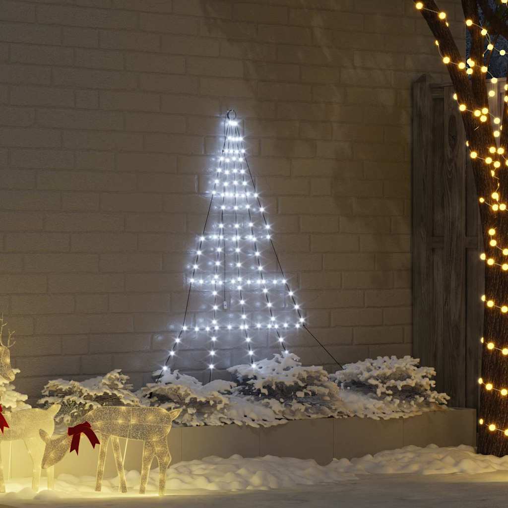 LED Christmas Tree with Ground Spikes Cool White 180 cm Metal